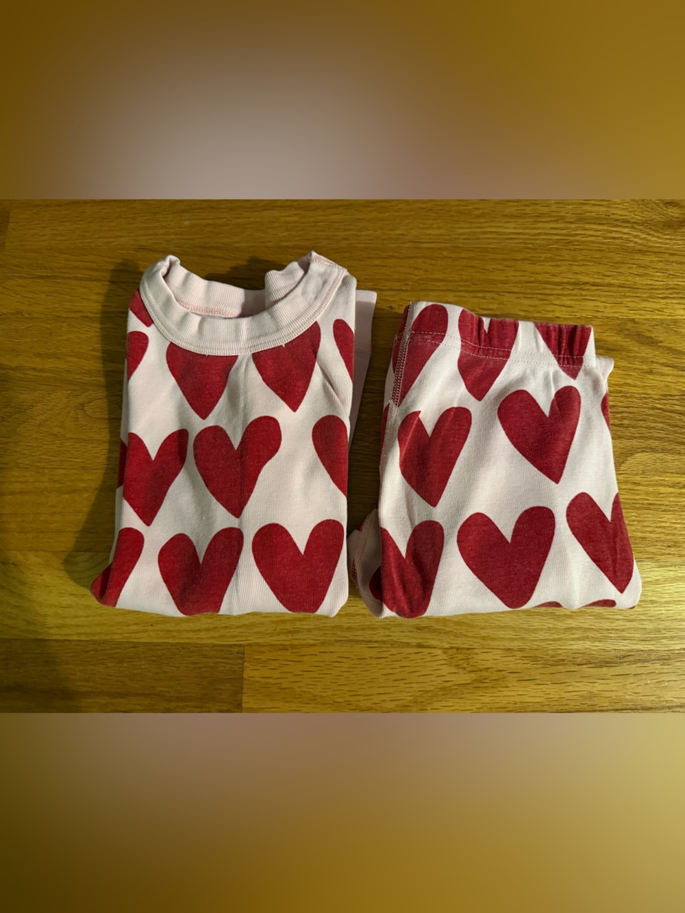Hanna Andersson Pink and Red Heart Sleep Set